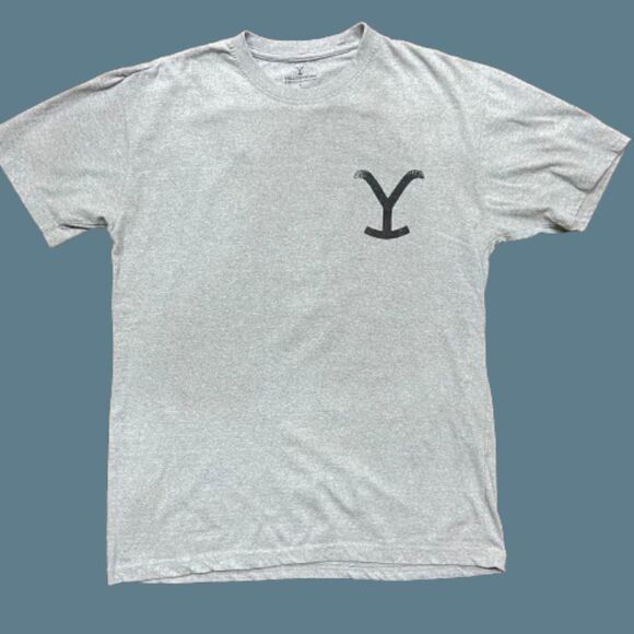 Yellowstone TV Show Ride For The Brand Grey Yellow T-Shirt Men's Size Large - Picture 1 of 8
